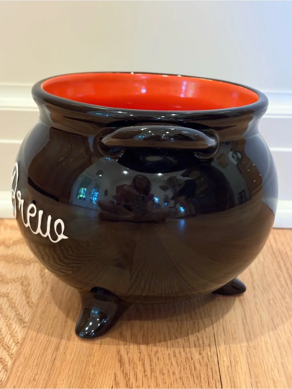 Pier 1 Halloween Witch's Brew Ceramic Cauldron Candy Bowl Dish NWT